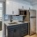 a kitchen with white cabinets